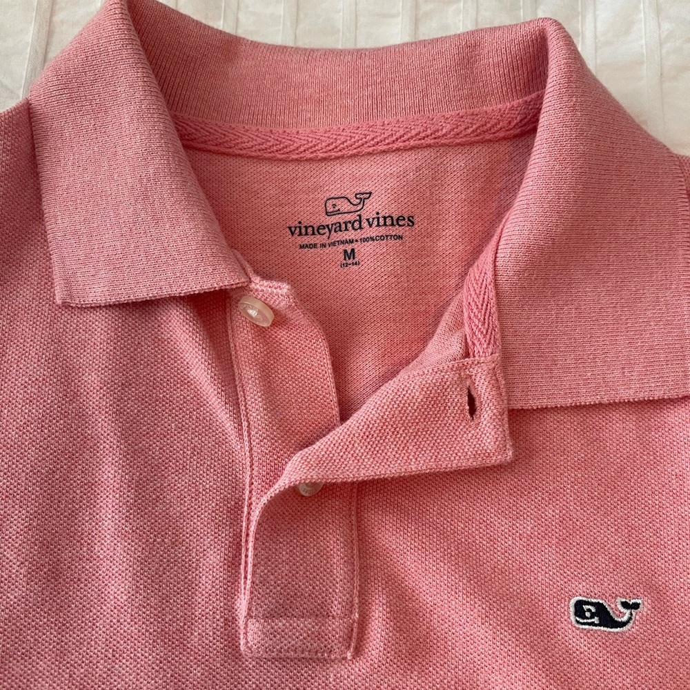 Back to school! Vineyard vines boys polo in pink.